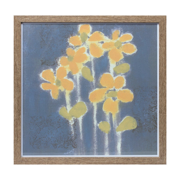 Melrose Framed Floral Print 14.5"SQ Wall Decor, Plastic