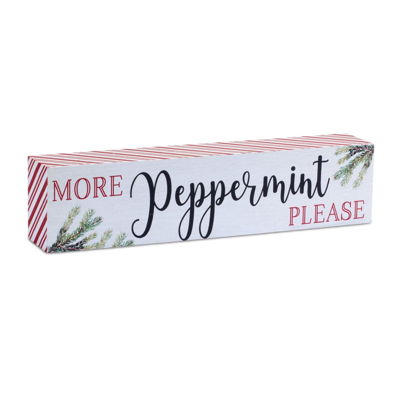 Melrose Holiday Peppermint Sentiment Sign (Set of 2)