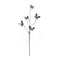 Melrose Blue and Black Wire Butterfly Spray (Set of 6)