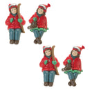 Melrose Holiday Children Shelf Sitter with Skis and Skates (Set of 4)
