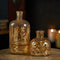 Melrose Foliage Etched Glass Bottle Vase (Set of 2)