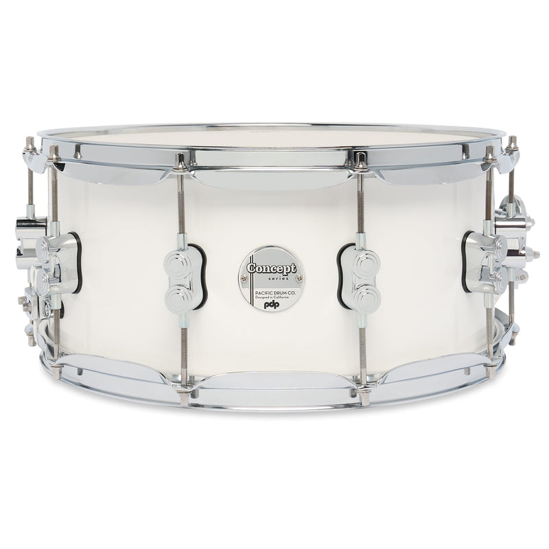 PDP Concept Maple 6.5x14 Snare Drum Pearlescent White Lacquer PDCM6514SSPW