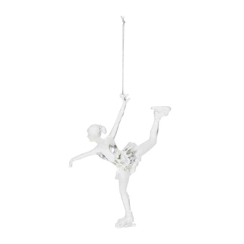 Melrose Clear Acrylic Ice Skater Ornament (Set of 4)