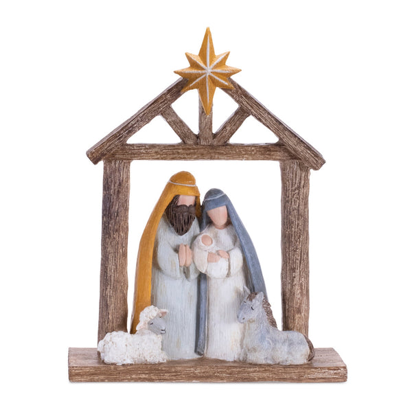 Melrose Modern Nativity Arch with Farm Animals 10"H