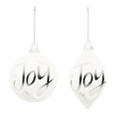Melrose Frosted Glass Joy Ornament (Set of 6)