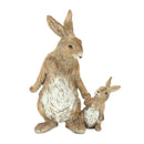 Melrose Stone Mother Rabbit and Baby Bunny Figurine (Set of 2) Brown