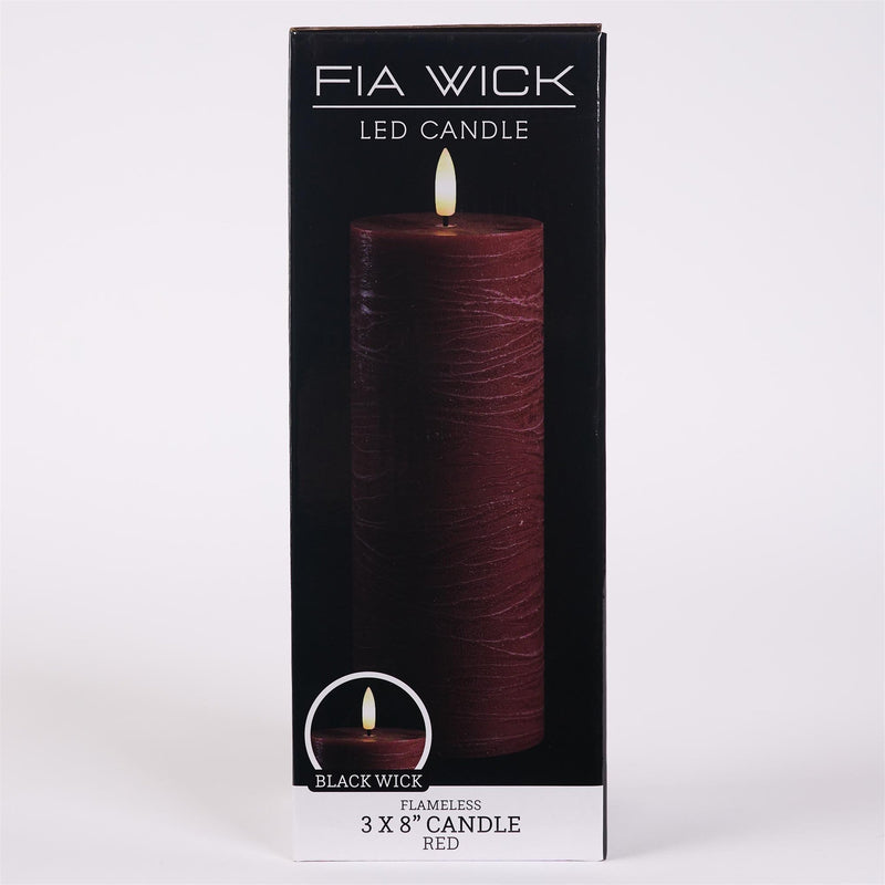Melrose FIA Wick Red Pillar Candle (Set of 2)
