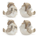 Melrose Glittered Winter Bird with Hat (Set of 4)