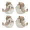 Melrose Glittered Winter Bird with Hat (Set of 4)