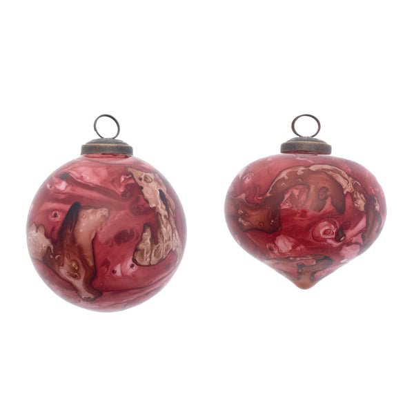 Melrose Marble Painted Glass Ornament (Set of 6)