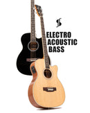 Stagg Jumbo Acoustic-Electric Bass Guitar with Cutaway – Black – SA40BASS ACE-BK