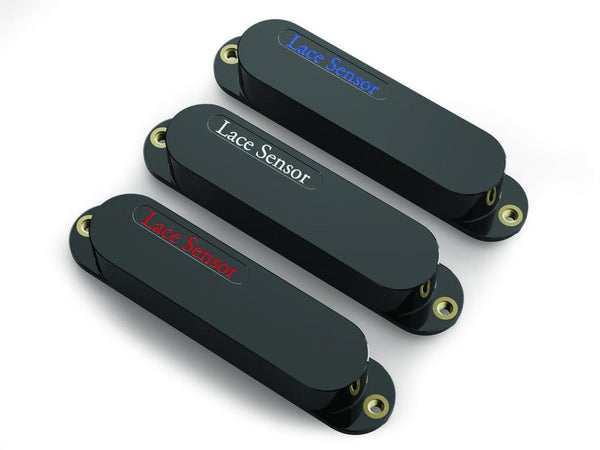 Lace Sensor Ultimate Triple Blue/Silver/Red S/S/S Pickup Set – Black Covers