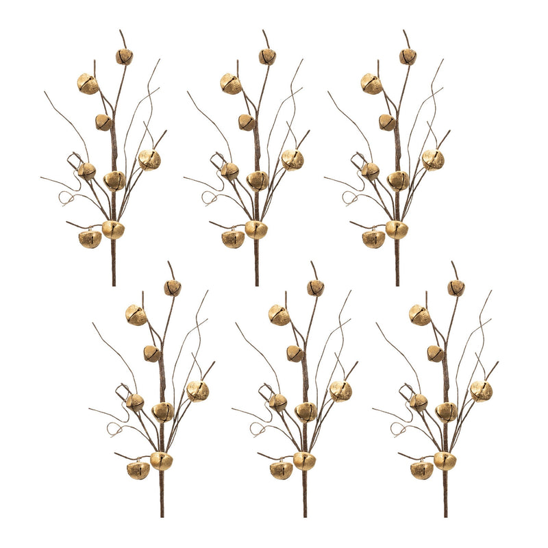 Melrose Sleigh Bell Twig Spray (Set of 6)