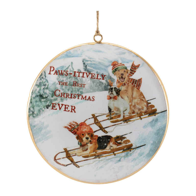 Melrose Sled and Ski Dogs Disc Ornament (Set of 6)