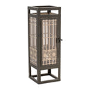 Melrose Cut Out Wood Candle Holder with Iron Frame 15"H