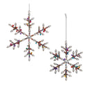 Rainbow Beaded Snowflake Ornament (Set of 12)