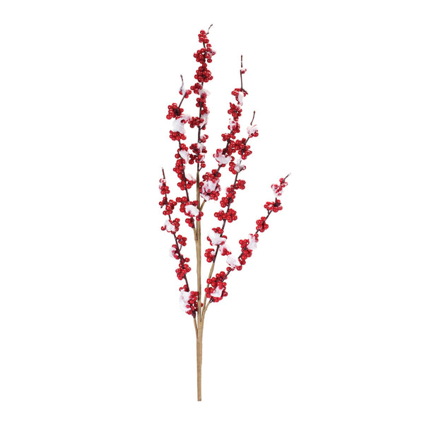 Melrose Flocked Berry Twig Spray (Set of 12)