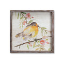 Melrose Wood Framed Watercolor Bird Plaque Wall Decor, Rustic, Wood