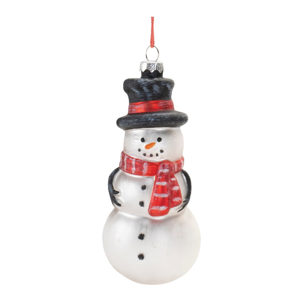 Melrose Frosted Glass Snowman Ornament (Set of 6)