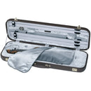 GEWA Jaeger Prestige Leather 4/4 Violin Case, Burgundy Calf Leather/Silver Grey