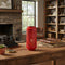 Melrose Punched Metal Candle Lantern 15.5"H Industrial Red