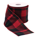 Melrose Red and Black Plaid Wired Ribbon (Set of 2)