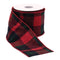 Melrose Red and Black Plaid Wired Ribbon (Set of 2)