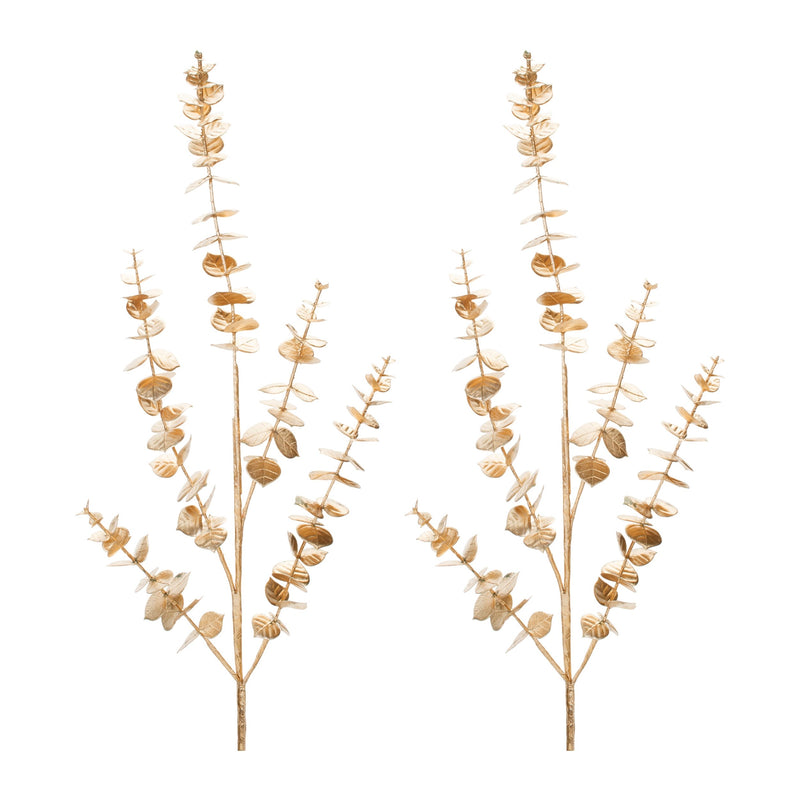 Melrose Metallic Eucalyptus Leaf Spray (Set of 2)