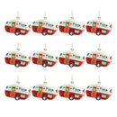 Melrose Glittered Glass Camper Ornament (Set of 12)