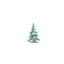 Melrose Flocked Seafoam Pine Tree with Carved Design (Set of 4)