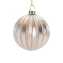 Metallic Ribbed Glass Ball Ornament (Set of 6)