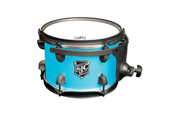 SJC Pathfinder Rack Tom 7x10 Maple Hybrid Black Hardware Caribbean Blue Finish