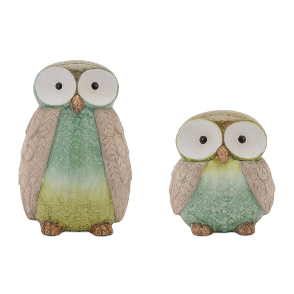 Melrose Terra Cotta Owl Decor (Set of 2)
