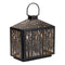 Melrose Forest Cut Metal Lantern with Gold Accent 12"H Rustic Black  Gold