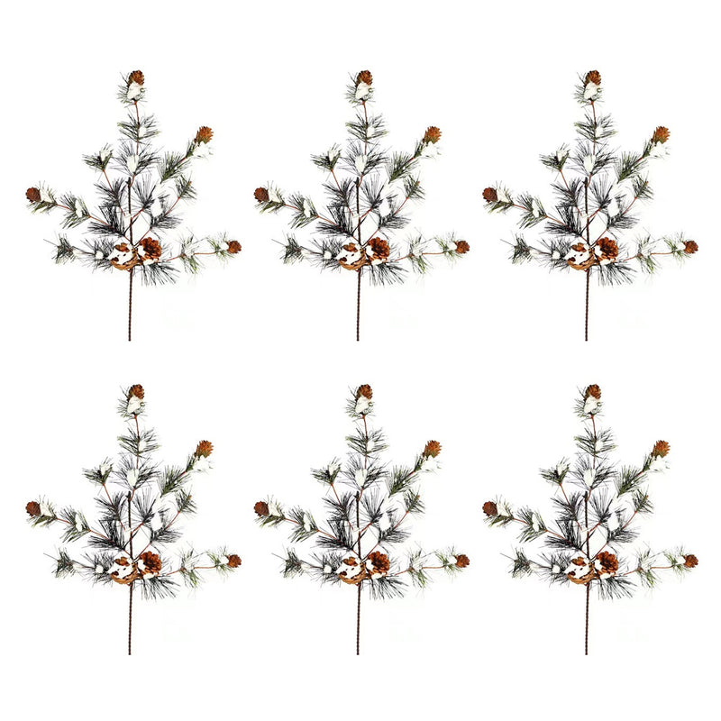 Melrose Snowy Pine Spray (Set of 6)
