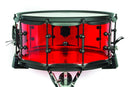 SJC Josh Dun Torch Snare Drum 6.5x14" Red Acrylic Shell Black Hardware