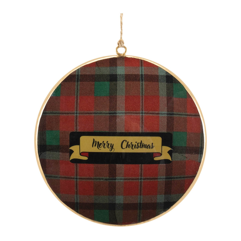 Melrose Metal Deer and Pine Tree Disc Ornament (Set of 6)