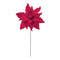 Melrose Glittered Red Poinsettia Flower Stem (Set of 2)
