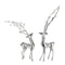 Melrose Metal Deer Statue (Set of 2)