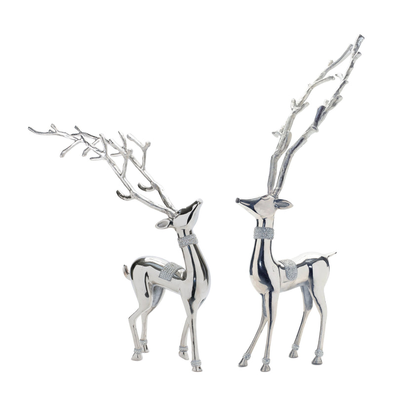 Melrose Metal Deer Statue (Set of 2)