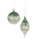 Melrose Green Iridescent Ornaments (Set of 12)