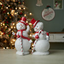 Melrose Snowman with Candy Cane Figurines (Set of 2