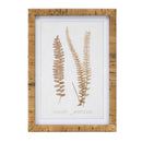 Melrose Wood Framed Fern Print Wall Decor, Rustic, Wood