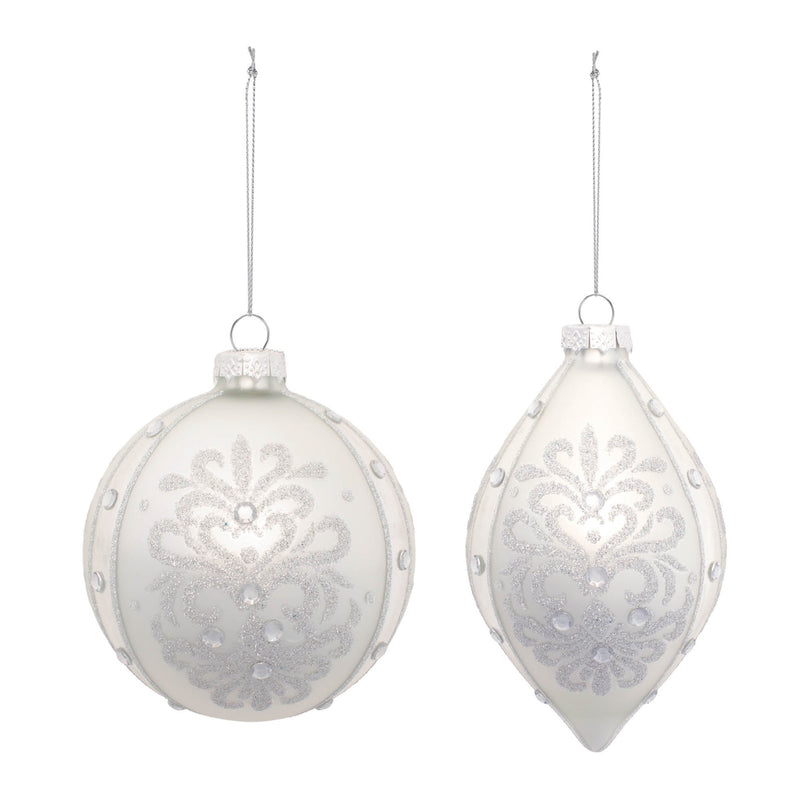 Melrose Glittered Ornaments (Set of 6)