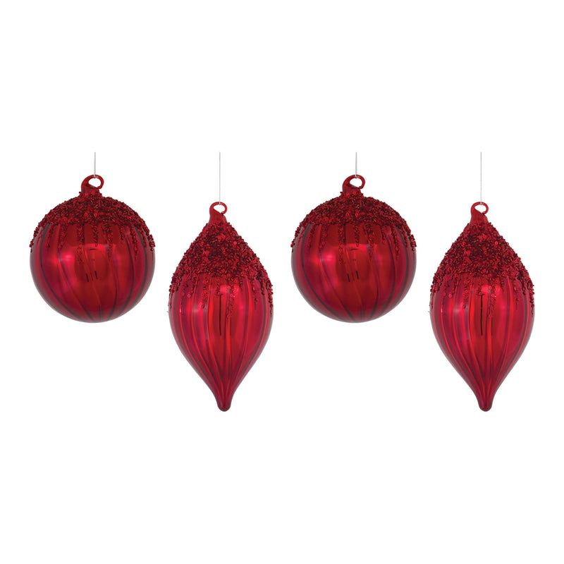 Melrose Sequined Glass Ornament (Set of 4)