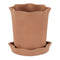 Melrose Wavy Ceramic Planter with Saucer 7"H Planter, Wavy Patterned, Ceramic
