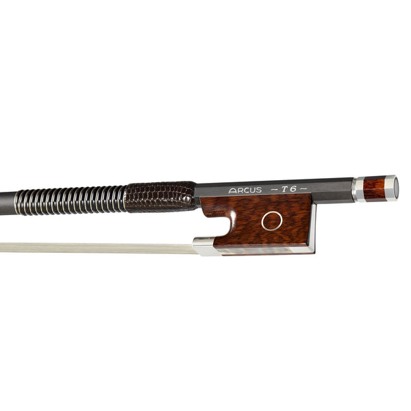 Arcus T6 Round Silver Violin Bow with Snakewood Frog