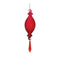 Melrose Red Ribbed Glass Drop Ornament with Jewel (Set of 3)