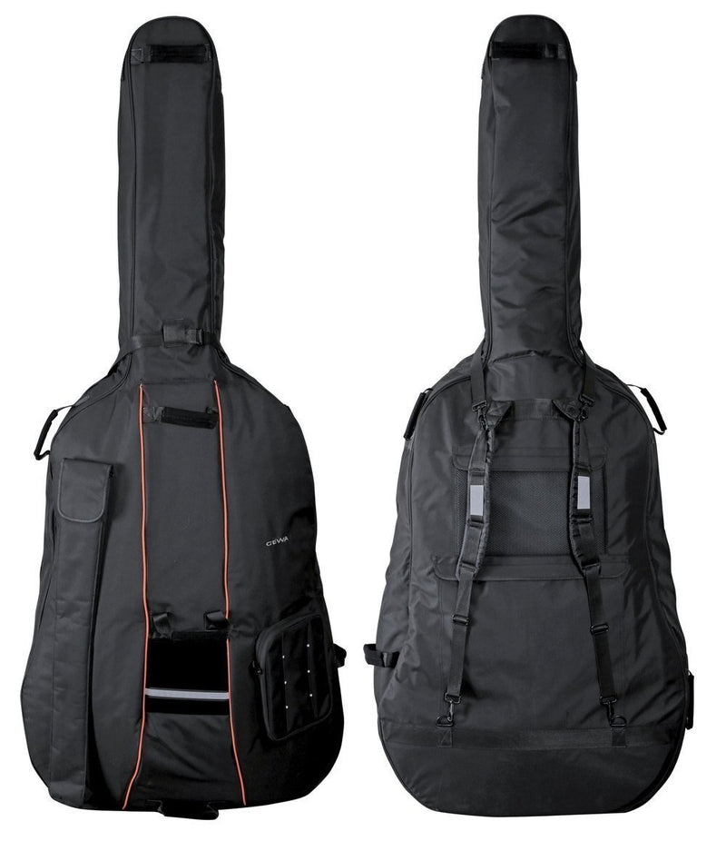 GEWA Premium 1/8 Double Bass Gig Bag w/ Back Pack Straps & 10mm Padding - Black