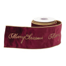 Melrose Embroidered Merry Christmas Wired Ribbon 4" x 5 Yds.